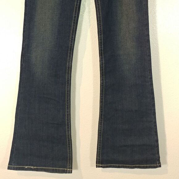 Urban Behavior Women’s Bootcut Jeans Dark Wash Stretch Denim Contrast Stitching - Picture 9 of 11